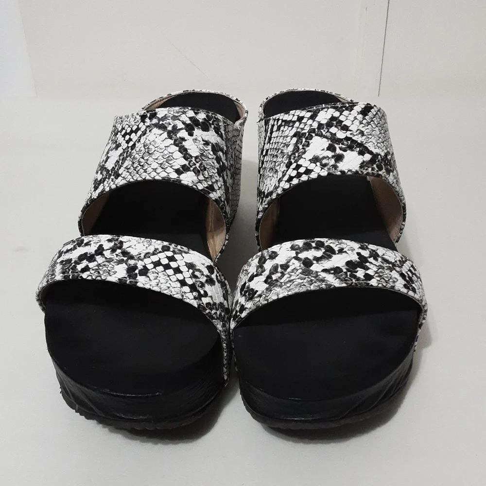 Volatile Snake Print Cross Strap‎ Wedge Sandal